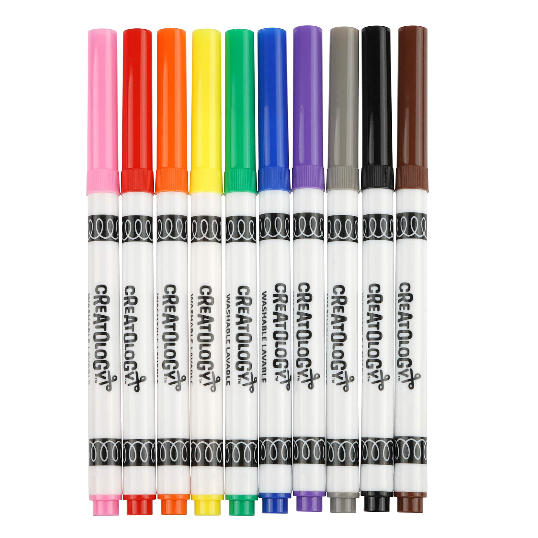 10 Count (120 total) Primary Fine Line Washable Markers by Creatology -  Perfect for Drawing, Coloring, Arts & Crafts - Bulk 12 Pack 